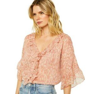 Misa Los Angeles Lindsay Top in Rose Python